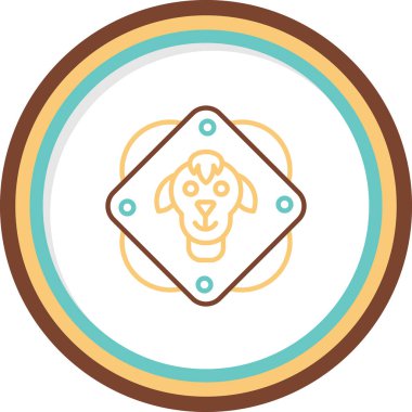 Keçi hayvan simgesi, vektör illüstrasyonu