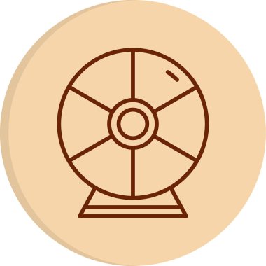 tekerlek düz simgesi, vektör çizim