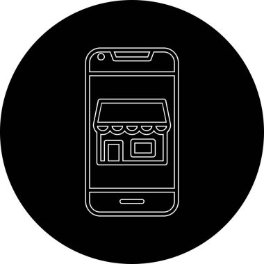 Akıllı telefon web simgesi, vektör illüstrasyonunda çevrimiçi rezervasyon