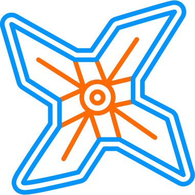 Shuriken simgesinin vektör illüstrasyonu          