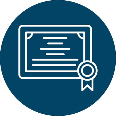 Sertifika. Web simgesi basit illüstrasyon