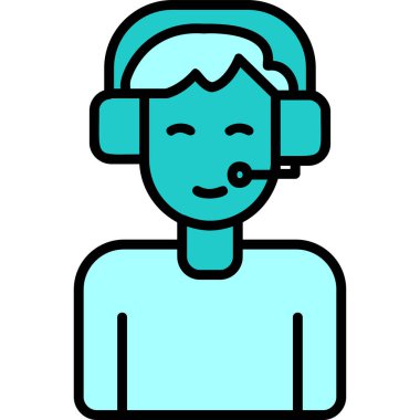 çağrı merkezi operatör simgesi illüstrasyonu 