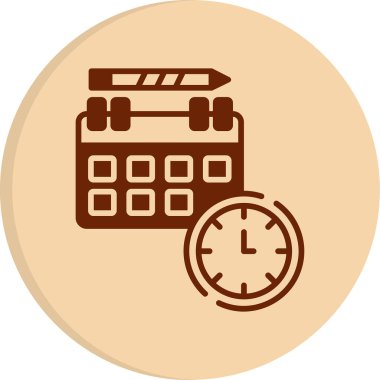 Zamanlama simgesi, vektör illüstrasyonu