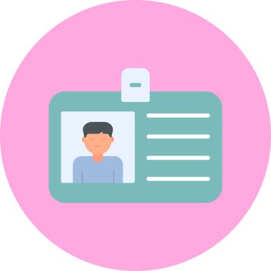 Kimlik kartı web simgesi, vektör illüstrasyonu