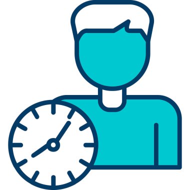 zaman yönetimi simgesi, vektör illüstrasyonu basit tasarım