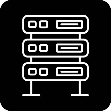 bilgisayar sunucu simgesi, vektör illüstrasyonu basit tasarım