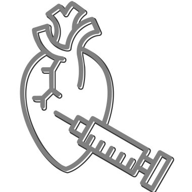 kalp enjeksiyon simgesi, vektör illüstrasyonu 