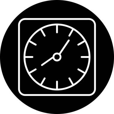 Duvar saati. Web simgesi basit illüstrasyon