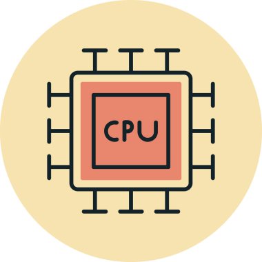 cpu icon, vector illustration simple design