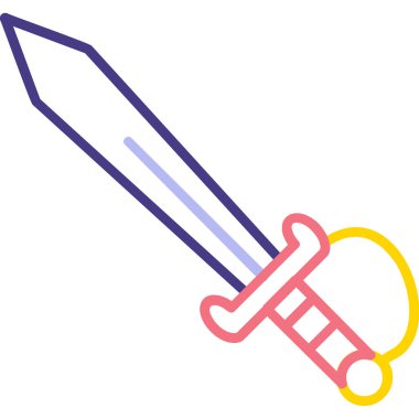 kılıç simgesi, vektör illüstrasyonu basit tasarım