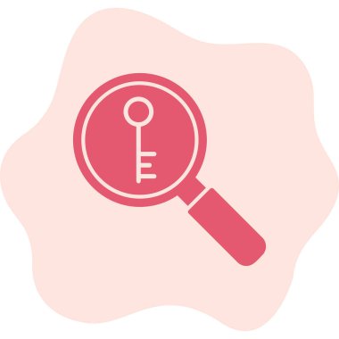 Anahtarlı büyüteç, vektör illüstrasyonu basit tasarım