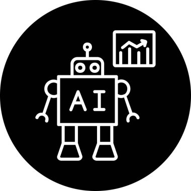 yapay zeka düz simge tasarımı, vektör illüstrasyonu 