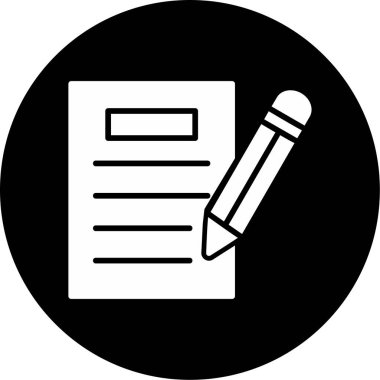 kalem ile doküman. Web simgesi basit illüstrasyon