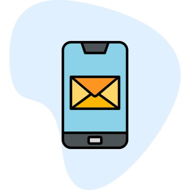 Telefon mesajı simge vektör çizim