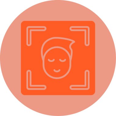 Yüz Tanıma vektör simgesi izole edildi. Yüz logosu taranıyor.