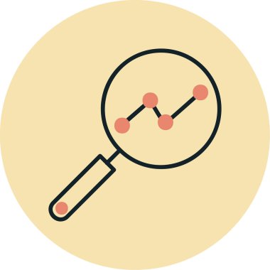 Analitik Araştırma. Web simgesi basit illüstrasyon             