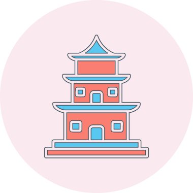 Tapınak binası Web simgesi basit illüstrasyon