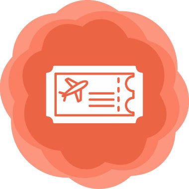Uçak Bilet simge vektör çizim