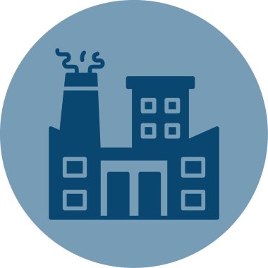 Fabrika. Web simgesi basit illüstrasyon                    