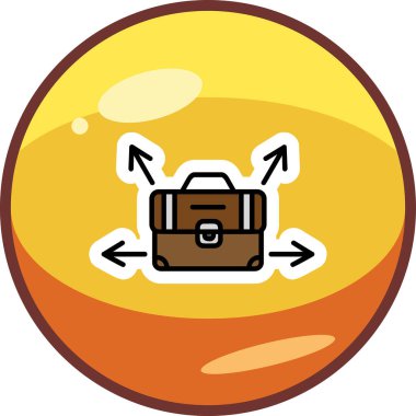 Evrak çantalı kariyer seçimi konsepti simgesi, vektör illüstrasyonu basit tasarım