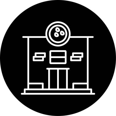 Bowling salonu simgesi, vektör illüstrasyonu