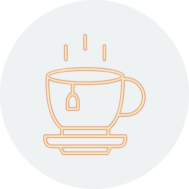 Bir fincan çay ağı simgesi, vektör illüstrasyonu 