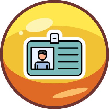 Kimlik kartı web simgesi, vektör illüstrasyonu