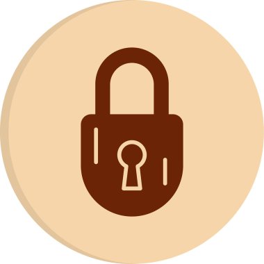 kilit düz simge vektör çizim