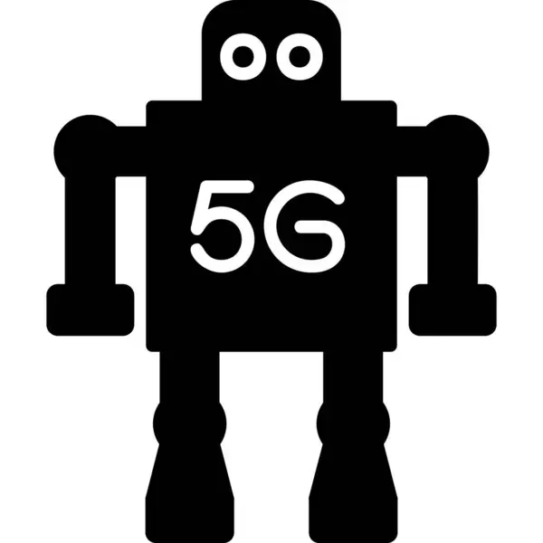 stock vector 5g Robot icon, vector illustration               