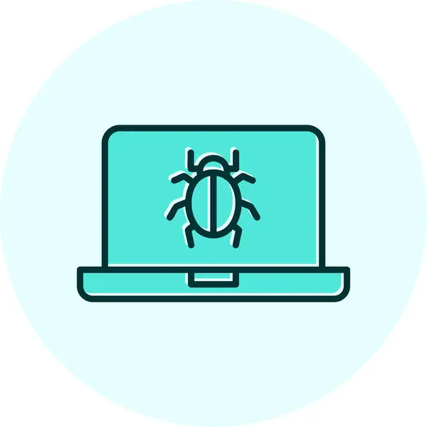 stock vector computer malware icon, vector illustration simple design