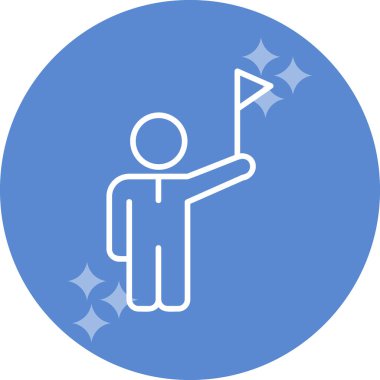 Başarı simgesinin vektör çizimi, düz tasarım 