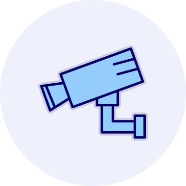 Bir CCTV kamerasının vektör simgesi, illüstrasyon  