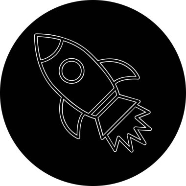 İzole edilmiş arkaplanda roket ağ simgesi