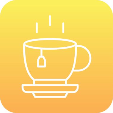 Bir fincan çay ağı simgesi, vektör illüstrasyonu 