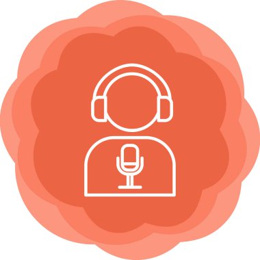 Dj web simgesi, vektör illüstrasyonu