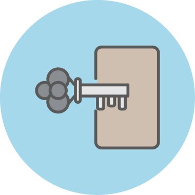 Giriş yap, anahtar simgesi vektör çizimi