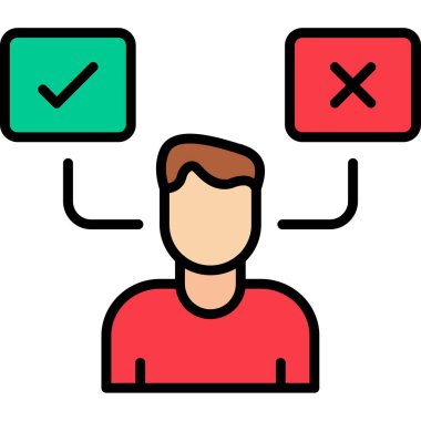 Karar İşaretleyici simgesi, vektör illüstrasyonu  