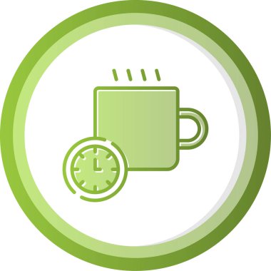 Kahve molası. Web simgesi basit illüstrasyon