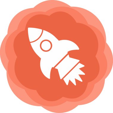 İzole edilmiş arkaplanda roket ağ simgesi