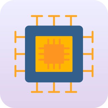 İşlemci. Web simgesi basit tasarım 