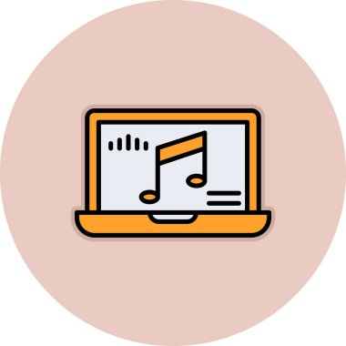 dizüstü bilgisayar vektör illüstrasyonu üzerine nota