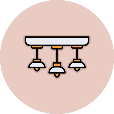 Asılı Lambalar simgesinin vektör illüstrasyonu           