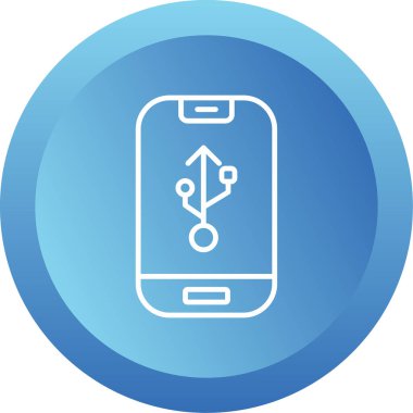 Bağlantı sembollü akıllı telefon. Web simgesi basit illüstrasyon