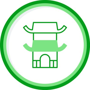 Dojo binası simgesi, vektör illüstrasyonu basit tasarım