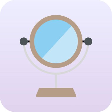 Makyaj aynası simgesi, vektör illüstrasyonu 