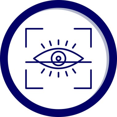 Göz Tarama Ağı simgesi, vektör illüstrasyonu. Tarama çerçevesi vektör ana hatları işaretli dijital göz