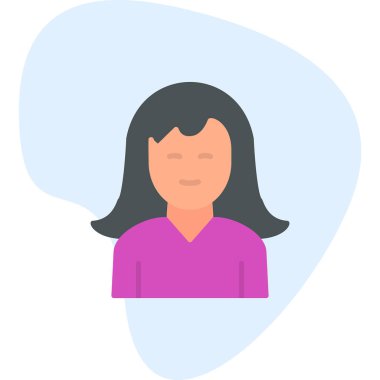 Kadın. Web simgesi basit illüstrasyon