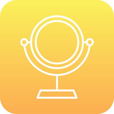 Makyaj aynası simgesi, vektör illüstrasyonu 