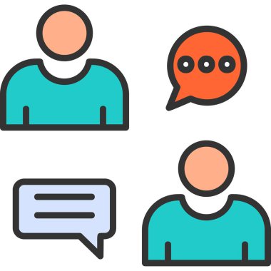 sohbet simgesi, vektör illüstrasyonu basit tasarım