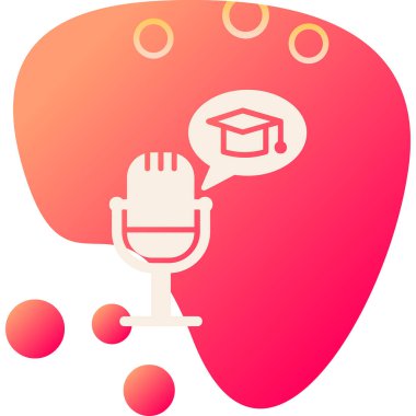 Eğitim Podcast ağ ikonu vektör illüstrasyonu